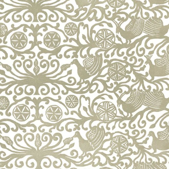 Warm Grey Traditional Abruzzo Print Paper ~ Rossi Italy ~ Xylography